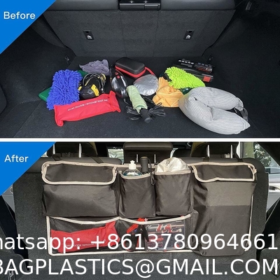 Premier SUV Truck 4 Pockets 2 Mesh Pouches Car Trunk Hanging Back Seat Storage Bag Organizer