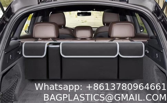 Premier SUV Truck 4 Pockets 2 Mesh Pouches Car Trunk Hanging Back Seat Storage Bag Organizer