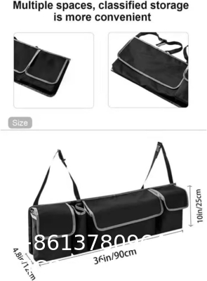 Premier SUV Truck 4 Pockets 2 Mesh Pouches Car Trunk Hanging Back Seat Storage Bag Organizer