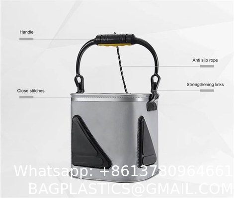 Portable Fishing Water Pail for Camping Traveling Hiking Fishing Boating Gardening with 4.5 Meters Rope
