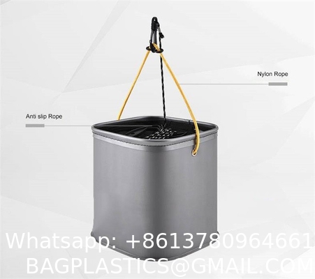 Portable Fishing Water Pail for Camping Traveling Hiking Fishing Boating Gardening with 4.5 Meters Rope