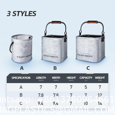 Portable Fishing Water Pail for Camping Traveling Hiking Fishing Boating Gardening with 4.5 Meters Rope