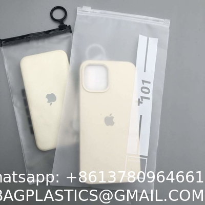 High Quality Custom Black Frosted Pvc Phone Case Slider Zip Lock Pouch Clothing Packaging Zipper Bag With Your Logo