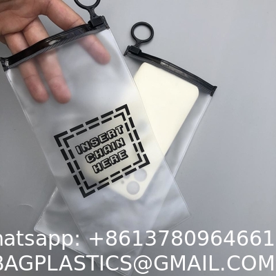 High Quality Custom Black Frosted Pvc Phone Case Slider Zip Lock Pouch Clothing Packaging Zipper Bag With Your Logo