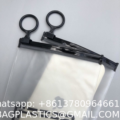High Quality Custom Black Frosted Pvc Phone Case Slider Zip Lock Pouch Clothing Packaging Zipper Bag With Your Logo