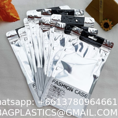 High Quality Custom Black Frosted Pvc Phone Case Slider Zip Lock Pouch Clothing Packaging Zipper Bag With Your Logo