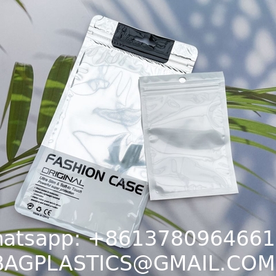 High Quality Custom Black Frosted Pvc Phone Case Slider Zip Lock Pouch Clothing Packaging Zipper Bag With Your Logo