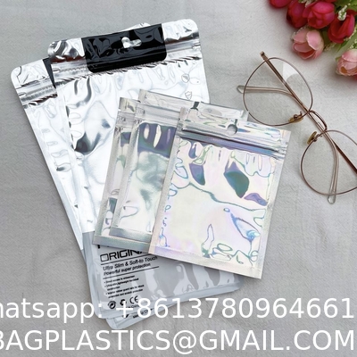 High Quality Custom Black Frosted Pvc Phone Case Slider Zip Lock Pouch Clothing Packaging Zipper Bag With Your Logo