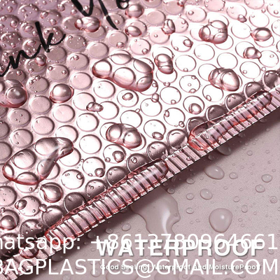 Custom Logo Air Padded Envelopes Metallic Rose Gold Foil Bubble Mailer Bag For Cosmetics