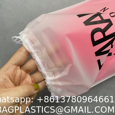 Custom Large Eco Friendly Drawstring Bag Plastic Frosted Bags Packaging Poly Bag For Clothes