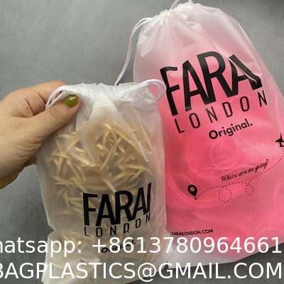 Custom Large Eco Friendly Drawstring Bag Plastic Frosted Bags Packaging Poly Bag For Clothes