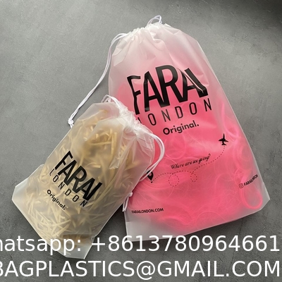 Custom Large Eco Friendly Drawstring Bag Plastic Frosted Bags Packaging Poly Bag For Clothes