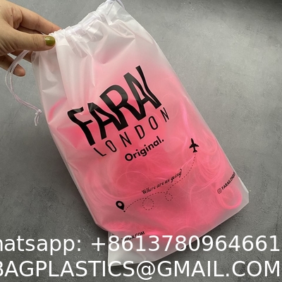Custom Large Eco Friendly Drawstring Bag Plastic Frosted Bags Packaging Poly Bag For Clothes