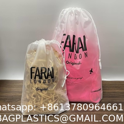 Custom Large Eco Friendly Drawstring Bag Plastic Frosted Bags Packaging Poly Bag For Clothes