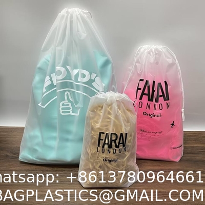 Custom Large Eco Friendly Drawstring Bag Plastic Frosted Bags Packaging Poly Bag For Clothes