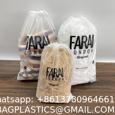 Custom Large Eco Friendly Drawstring Bag Plastic Frosted Bags Packaging Poly Bag For Clothes