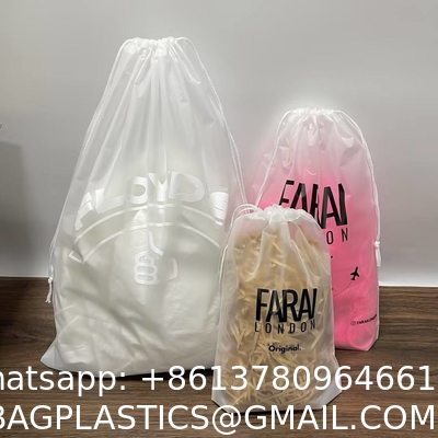 Custom Large Eco Friendly Drawstring Bag Plastic Frosted Bags Packaging Poly Bag For Clothes