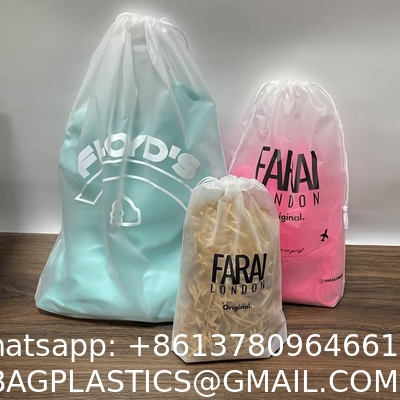 Custom Large Eco Friendly Drawstring Bag Plastic Frosted Bags Packaging Poly Bag For Clothes