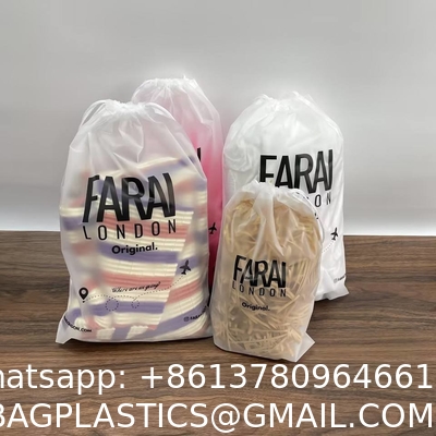 Custom Large Eco Friendly Drawstring Bag Plastic Frosted Bags Packaging Poly Bag For Clothes