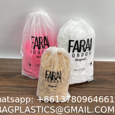 Custom Large Eco Friendly Drawstring Bag Plastic Frosted Bags Packaging Poly Bag For Clothes