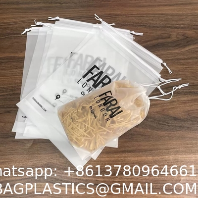 Custom Large Eco Friendly Drawstring Bag Plastic Frosted Bags Packaging Poly Bag For Clothes