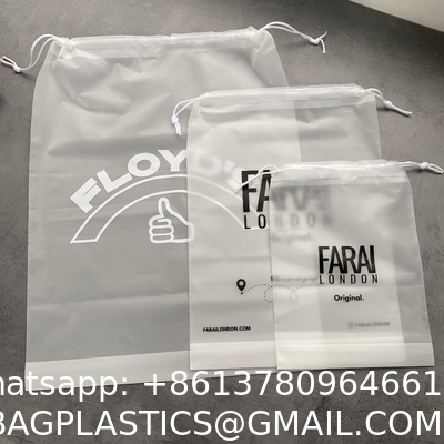 Custom Large Eco Friendly Drawstring Bag Plastic Frosted Bags Packaging Poly Bag For Clothes