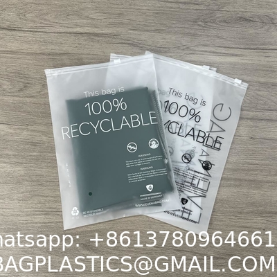 Wholesale Custom Logo Frosted Plastic Bag Clothes Zip Lock Self Sealing Bag Clothing Packaging Frosted Zipper Bags