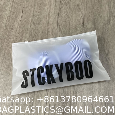 Wholesale Custom Logo Frosted Plastic Bag Clothes Zip Lock Self Sealing Bag Clothing Packaging Frosted Zipper Bags