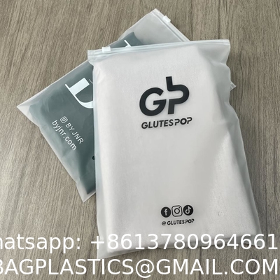 Wholesale Custom Logo Frosted Plastic Bag Clothes Zip Lock Self Sealing Bag Clothing Packaging Frosted Zipper Bags