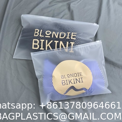 High Quality Customize Printing Logo Frosted Ziplock Plastic Eco Friendly Small Bikini Swimwear Packaging Zipper Bag