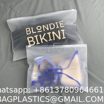 High Quality Customize Printing Logo Frosted Ziplock Plastic Eco Friendly Small Bikini Swimwear Packaging Zipper Bag
