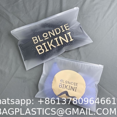High Quality Customize Printing Logo Frosted Ziplock Plastic Eco Friendly Small Bikini Swimwear Packaging Zipper Bag