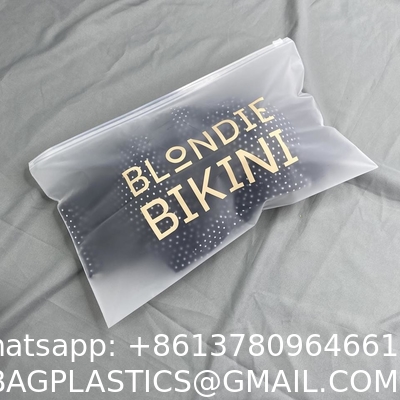 High Quality Customize Printing Logo Frosted Ziplock Plastic Eco Friendly Small Bikini Swimwear Packaging Zipper Bag