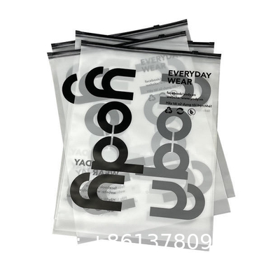 Custom Printed Waterproof Black Frosted Ziplock Garment Bag, Pla Clothing Bags With Private Label Logo Full Printing
