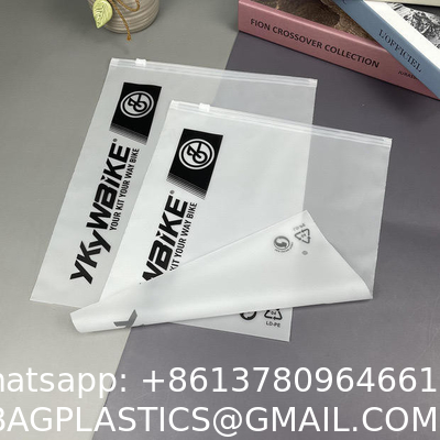 Custom Printed Waterproof Black Frosted Ziplock Garment Bag, Pla Clothing Bags With Private Label Logo Full Printing