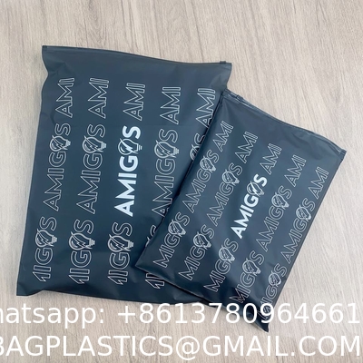 Custom Printed Waterproof Black Frosted Ziplock Garment Bag, Pla Clothing Bags With Private Label Logo Full Printing