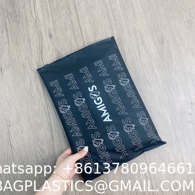 Custom Printed Waterproof Black Frosted Ziplock Garment Bag, Pla Clothing Bags With Private Label Logo Full Printing