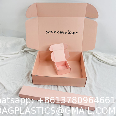Corrugated Lipstick Mailer Box With Logo, Pink Mailing Paper Box For Packaging, Custom Logo Cosmetic Packaging Ship