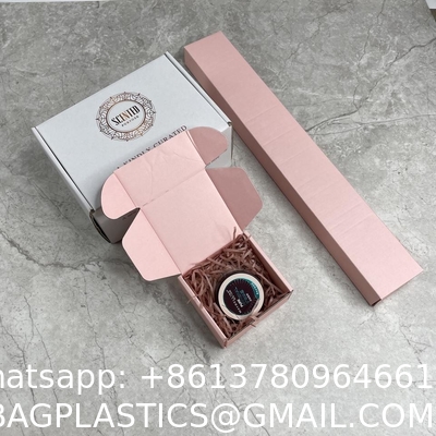 Corrugated Lipstick Mailer Box With Logo, Pink Mailing Paper Box For Packaging, Custom Logo Cosmetic Packaging Ship