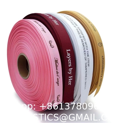 Luxury Gift Wrapping Customized 3D Gold Foil Embossed Printed With Logo Custom Satin Ribbon