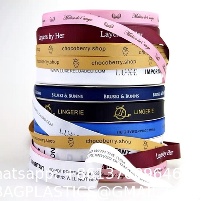 Luxury Gift Wrapping Customized 3D Gold Foil Embossed Printed With Logo Custom Satin Ribbon