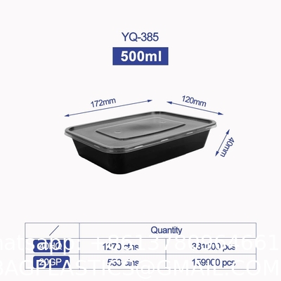 Disposable Microwave Safe PP Injection Restaurant Take Away Container Camping Food Container Meal Bento Box With Lid