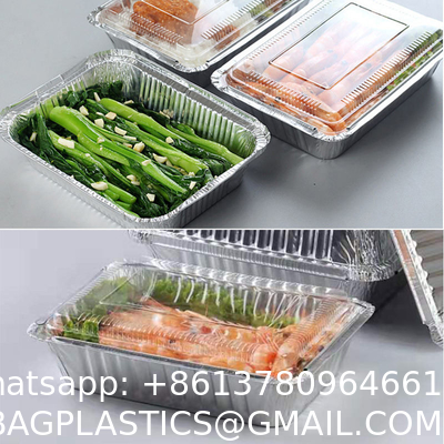 Hotsale Food Grade Custom Logo Rectangle Aluminum Takeaway Foil Food Containers Silver Foil Baking Pan/Trays