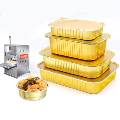 Golden Aluminum Foil Pan Disposable Foil Fast Food Container To Takeout Cake Trays Boxes Foil Container Food Pack