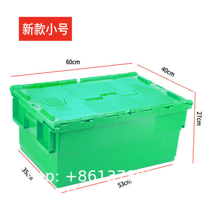 Heavy Duty Plastic Moving Boxes Attached Lid Containers Industrial Folding Tote Box For Warehouse Nestable Moving Crates Stackable Storage Attached Lid Tote Plastic Storage Bins With Lids
