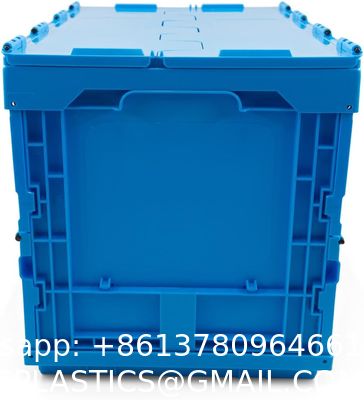 Storage Tote Distribution Container With Hinged Attached Lid Industrial Plastic Stackable Storage KeepBox Tote Container