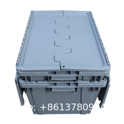 Flip Top Tote, Heavy Duty Nestable Plastic Round Trip Totes Storage Box Container In Blue Yellow Red Green Color