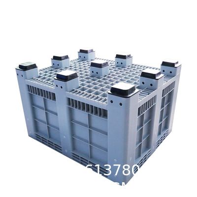 Heavy Duty Industrial Use Folding Plastic Pallet Box Plastic Stackable Collapsible Pallet Crates With Half-Open Windows