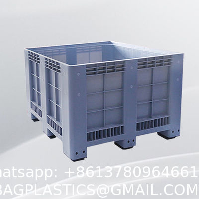 Big Plastic Crates Heavy Duty Bulk Storage Containers Large Collapsible Pallet Box Recyclable Bulk Cargo Storage Foldable Pallet Box Industrial Commercial Stackable Plastic Pallet Box