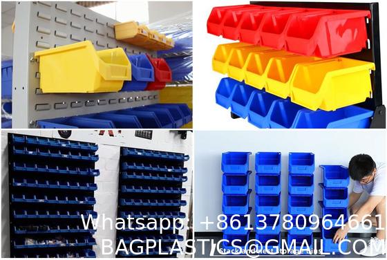 Small Parts Storage Solution Virgin Plastic PP Stack Hang Bins For Organizing Storage Boxes & Bins For Tool & Packaging Use